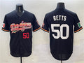 Los Angeles Dodgers #50 Mookie Betts Black Mexico Limited Stitched Baseball Jersey