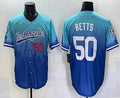 Los Angeles Dodgers #50 Mookie Betts Blue 2025 City Connect Limited Stitched Baseball Jersey
