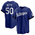 Los Angeles Dodgers #50 Mookie Betts City Connect Replica Player Jersey - Royal Stitched Baseball Jersey