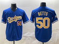 Los Angeles Dodgers #50 Mookie Betts Royal 2025 Gold Collection Limited Stitched Baseball Jersey