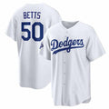 Los Angeles Dodgers #50 Mookie Betts White 2025 World Series Champions Stitched Baseball Jersey