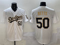 Los Angeles Dodgers #50 Mookie Betts White Gold Limited Stitched Baseball Jersey