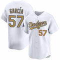 Los Angeles Dodgers #57 Luis Garcia 2025 White Gold Collection Limited Stitched Baseball Jersey