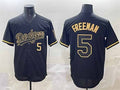 Los Angeles Dodgers #5 Freddie Freeman Black Gold Limited Stitched Baseball Jerseys