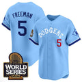 Los Angeles Dodgers #5 Freddie Freeman Blue With 2024 World Series Patch Vapor Premier Limited Stitched Baseball Jersey