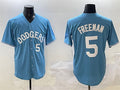 Los Angeles Dodgers #5 Freddie Freeman Light Blue Limited Stitched Baseball Jersey