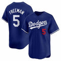 Los Angeles Dodgers #5 Freddie Freeman Royal Limited Stitched Baseball Jersey