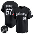 Los Angeles Dodgers #67 Vin Scully Black Mexico 2025 LA Gothic Style With Fernando Patch Vapor Premier Limited Stitched Baseball Jersey