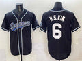 Los Angeles Dodgers #6 H.S.Kim Black Cool Base Stitched Baseball Jersey