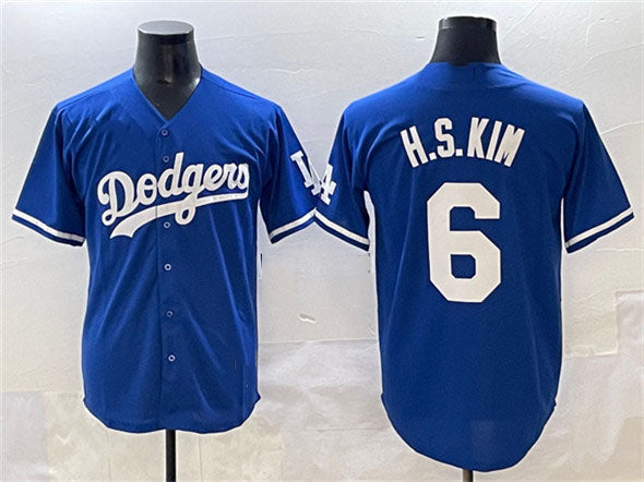 Los Angeles Dodgers #6 H.S.Kim Royal Cool Base Stitched Baseball Jersey