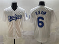 Los Angeles Dodgers #6 H.S.Kim White Cool Base Stitched Baseball Jersey
