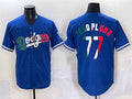 Los Angeles Dodgers #77 Peso Pluma Blue Mexico Stitched Baseball Jerseys