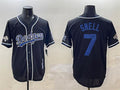 Los Angeles Dodgers #7 Blake Snell Black 2024 World Series Champions Cool Base Stitched Baseball Jersey