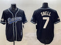Los Angeles Dodgers #7 Blake Snell Black 2024 World Series Champions Cool Base Stitched Baseball Jersey