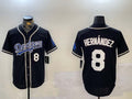 Los Angeles Dodgers #8 Enrique Hern¨¢ndez Black Cool Base Stitched Baseball Jersey