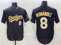 Los Angeles Dodgers #8 Enrique Hernandez Black Gold Limited Stitched Baseball Jersey