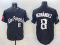 Los Angeles Dodgers #8 Enrique Hernandez Black Mexico 2025 LA Gothic Style With Fernando Patch Vapor Premier Limited Stitched Baseball Jersey