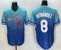 Los Angeles Dodgers #8 Enrique Hernandez Blue 2025 City Connect Limited Stitched Baseball Jersey