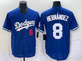 Los Angeles Dodgers #8 Enrique Hern¨¢ndez Blue Flex Base Stitched Baseball Jersey