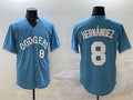 Los Angeles Dodgers #8 Enrique Hern¨¢ndez Light Blue Limited Stitched Baseball Jersey