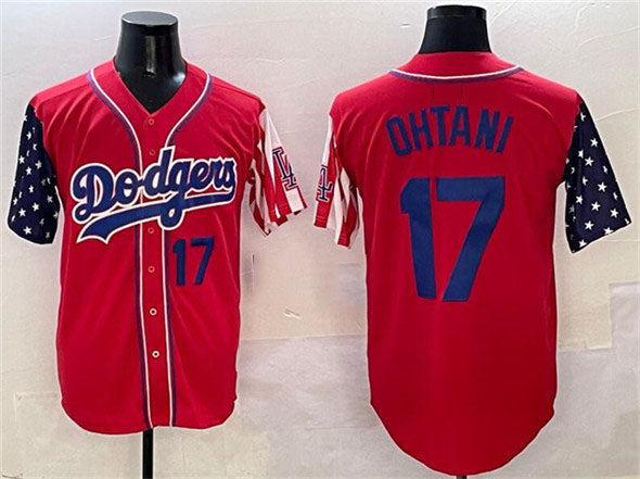 Los Angeles Dodgers #17 Shohei Ohtani Red Limited Stitched Baseball Jersey
