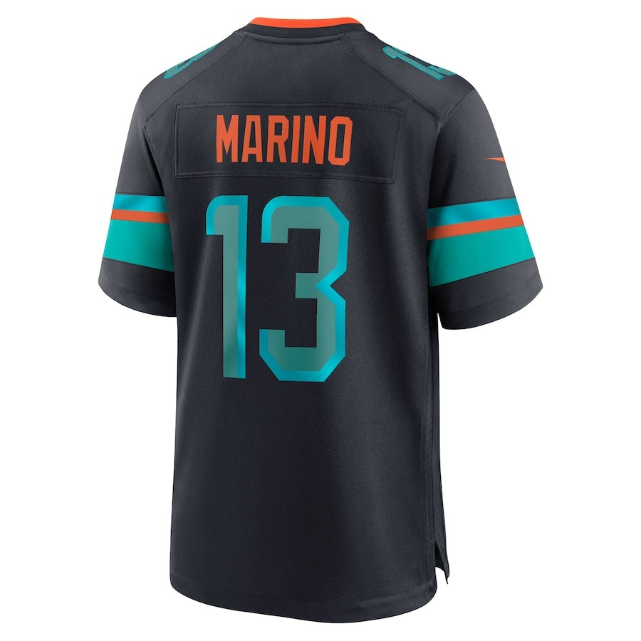 M.Dolphins #13 Dan Marino 2025 Rivalries Collection Retired Player Game Jersey  - Pitch Blue Stitched American Football Jersey
