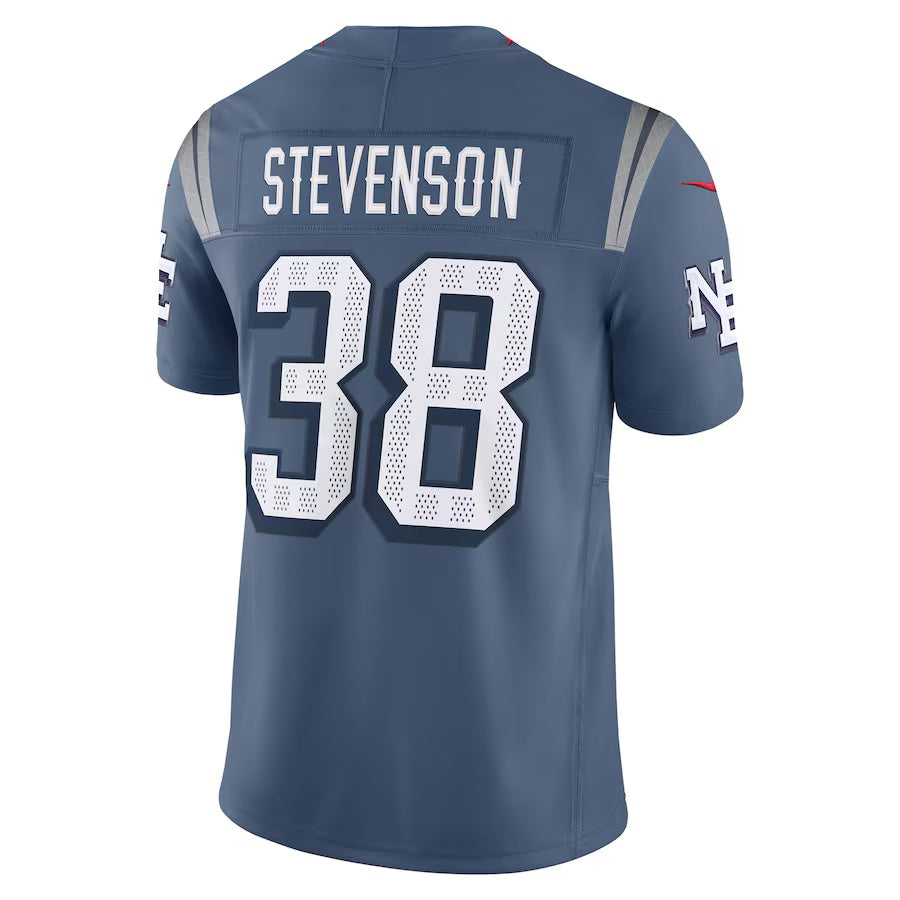 NE.Patriots #38 Rhamondre Stevenson 2025 Rivalries Collection Limited Jersey  - Storm Blue Stitched American Football Jersey