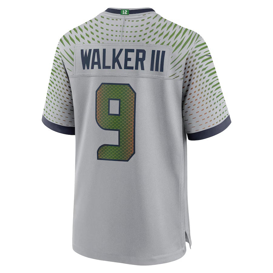 S.Seahawks #9 Kenneth Walker III 2025 Rivalries Collection Game Jersey  - Wolf Gray Stitched American Football Jersey