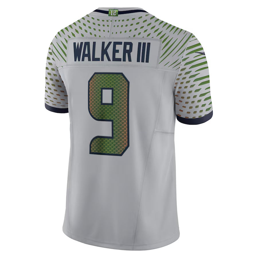 S.Seahawks #9 Kenneth Walker III 2025 Rivalries Collection Limited Jersey  - Wolf Gray Stitched American Football Jersey
