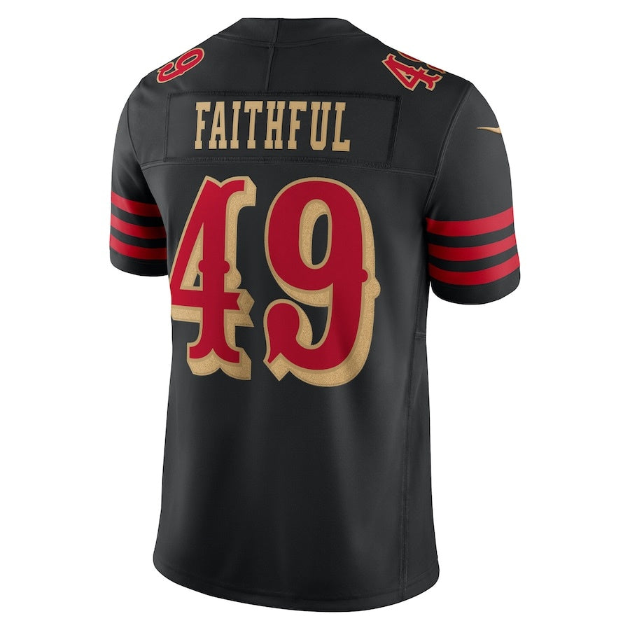 SF.49ers #49 The Faithful 2025 Rivalries Collection Limited Jersey  - Black Stitched American Football Jersey